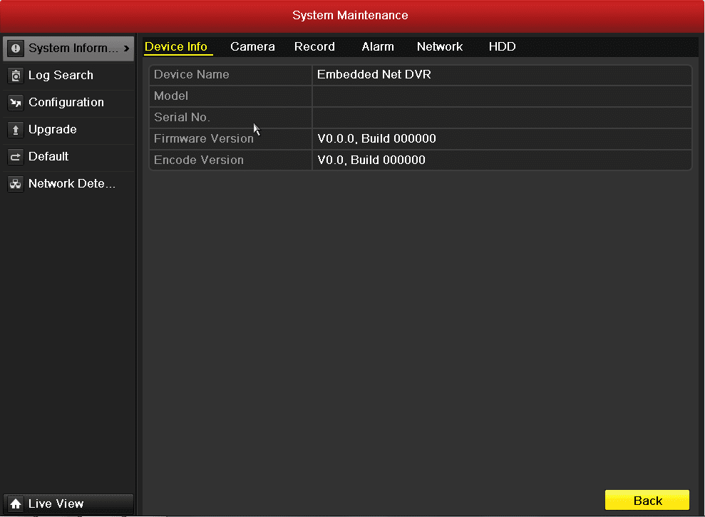 صفحه Maintenance